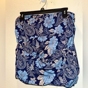 NWOT Free People ruched blue paisley floral boho mini skirt M Urban outfitters